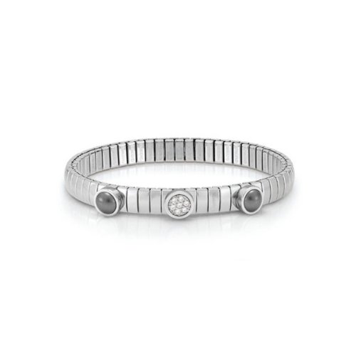 Nomination Damen-Armband Lotus Stahl Silber Steine Zirkonia Swarovski graue Perle 043112/0 Preisvergleich