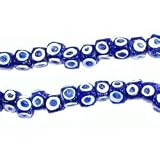 100 Blue Dice Shaped Evil Eye Beads