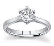 0.75 ct. E/SI1 GIA Certified Round 6 Prong Diamond Cathedral Solitaire Ring in Platinum