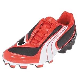 PUMA v5.08 SL I FG KIDS Cleats (Black/PUMA Red/White)