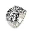 3"S" Bar Marcasite Ring