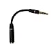 D & K Exclusives® Black 3.5mm Headphone Extender Adapter Jack for iPhone 4, 4G, 5, 5S 5C Samsung Galaxy S3, S4, Note 2, Note 3, iPad,Tablets