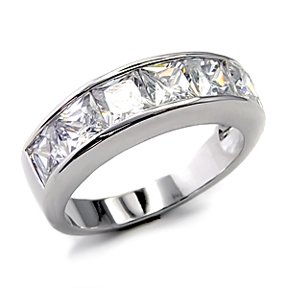 1.50 Carat Princess Cut CZ Wedding Band