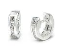 Tiny CZ Ear Huggers Sterling Silver Huggie Hoop Earrings
