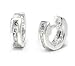 Tiny CZ Ear Huggers Sterling Silver Huggie Hoop title=