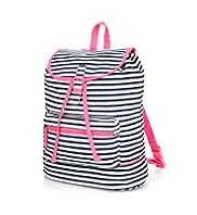 Pure Cotton Striped Canvas Rucksack