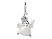 Amore LaVita(tm) Sterling Silver 3-D Enameled Swarovski Crystal Angel w/Lobster Clasp Charm for Charm Bracelet