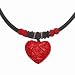 Cinnabar Heart on Silk Cord