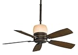 Fanimation HF7240BZ Hubbardton Forge Standard Uplight Ceiling Fan, Bronze Finish, 5 Coffee Blades, Stone Glass Uplight/Downlight
