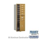 4C Horizontal Mailbox (Includes Master Commercial Locks) - 13 Door High Unit (48 Inches) - Single Column - 6 MB1 Doors / 1 PL5 - Gold - Front Loading - Private Access