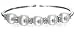 18K White Gold Flexible Pearl Bangle with 0.72ctw of Diamonds