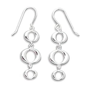 Triple Cut Out Oval Drop Earrings - Free Shipping