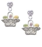 Easter Egg Basket Mini Heart Charm Earrings