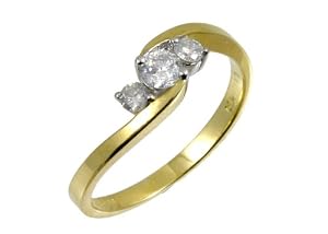 Bague - PR5257 DIAMOND - Anillo de mujer de oro bicolor (9k) con 3 diamantes (talla: 10)