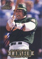 Jose Canseco, Oakland Athletics, 1997 Pinnacle Autographed Card