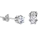 Sterling Silver 4mm Clear (April) Cubic Zirconia Stud Earrings