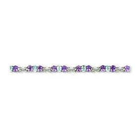 Sterling Silver Amethyst and Blue Topaz Bracelet by A Great Jewelry Co.