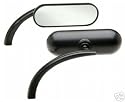 Pair of Arlen Ness Mini Black Oval Mirrors for Harley or Metric Models
