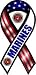 2-in-1 Red, White, and Blue Marines 8 Ribbon Car Magnet