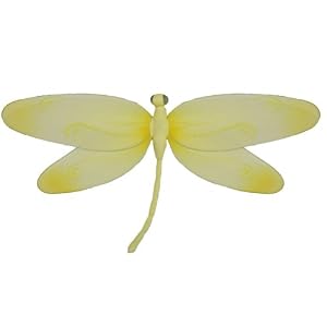 10 Yellow Swirl Dragonfly nylon hanging ceiling wall baby nursery room wedding decor by Bugs-n-Blooms