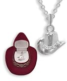 Western Crystal COWBOY HAT NECKLACE in Cowboy Hat Gift Box