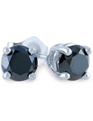 14k White Gold Black Diamond Studs (2 ct.tw)