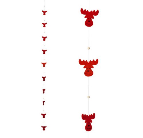 small foot company 9493 Filzgirlande Elchkopf, 2-er Set, rot