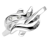 Sterling Silver Contemporary Toe Ring With Cubic Zirconia