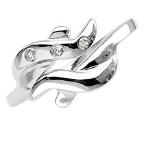 Sterling Silver Contemporary Toe Ring With Cubic Zirconia. Beautifully presented in a Kooqi gift box and red organza bag.