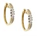 14KT Gold Hoop Earrings 1/2cttw Diamond 3 Stone Design