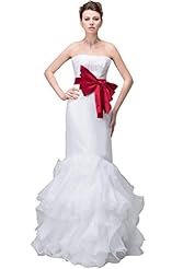 Mermaid Dropped   Waistline Organza/Satin/Tulle  Dress With a Ribbon 