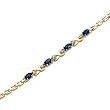 14K Yellow Gold Sapphire and Diamond Bracelet