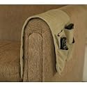 Kangaroom LIV01124OLKRSD Faux-Suede 4-Pocket Sofa Saddle, Olive