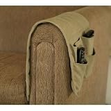 Kangaroom LIV01124OLKRSD Faux-Suede 4-Pocket Sofa Saddle, Olive