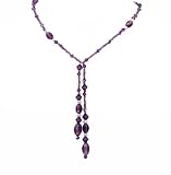 Lariat Necklace - Swarovski (tm) Crystals and Mixed Beads ~ Amethyst (30')
