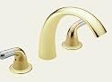 Delta T2783-PBLHP C-Spout Roman Tub/Whirlpool Faucet, Polished Brass