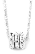 Sterling Silver "True Love Waits" Rings Pendant by Bob Siemon, 24"