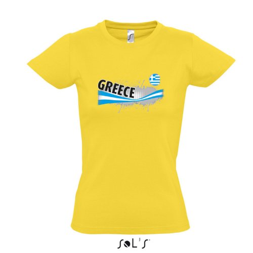 Fanshirt-Damen GREECE, Griechenland Ländershirt EM / WM Trikot S-XXL , Gold , M
