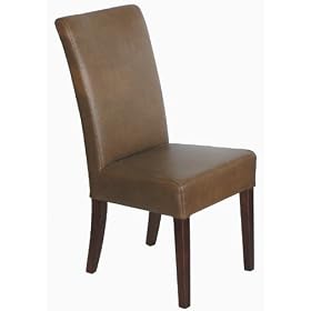 6 Sand Tatiana Leather Parsons Dining Room Chairs Set