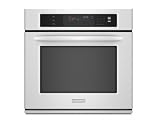 KitchenAid Architect Series II KEBK101SWH 30 Single Electric Thermal Wall Oven with ClearBake Hidden Element, True-Broil Reflector, Halogen Lighting and Glass-Touch Oven Display: White