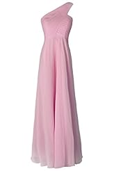 Maternity Plus Size A-line Floor Length Backless  One Shoulder Sleeveless Empire   Waistline Chiffon Evening Dress/Bridesmaid Dress/Party Dress  With Ruffles