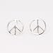 Sterling Silver Peace Sign Earrings, 5/16" (8 mm)