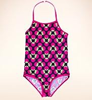 Geometric & Spotted Halterneck Swimsuit