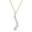 10K Yellow Gold 1/4 ct. Diamond "Journey of Love" Curve Pendant with Chain
