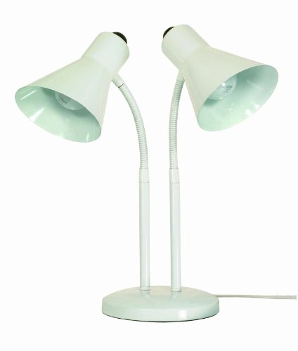 Satco Products 60/801 Twin Goose Neck Desk Lamp, White On Sale
