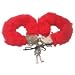 Red Furry handcuffs, love Cuffs