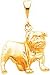 10K Yellow Gold Bulldog Dog Charm Diamond-Cut Jewelry