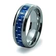 8mm Blue Carbon Fiber Tungsten Carbide Ring
