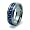 8mm Blue Carbon Fiber Tungsten Blue Carbide Ring - Size 9