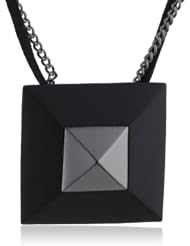 Vince Camuto Matte Black Pyramid Necklace, 18"